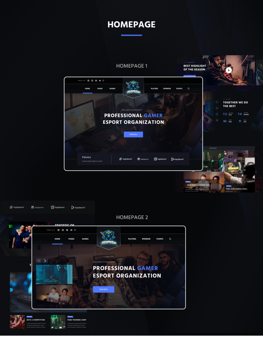 Assasin - eSport Website Template - 1