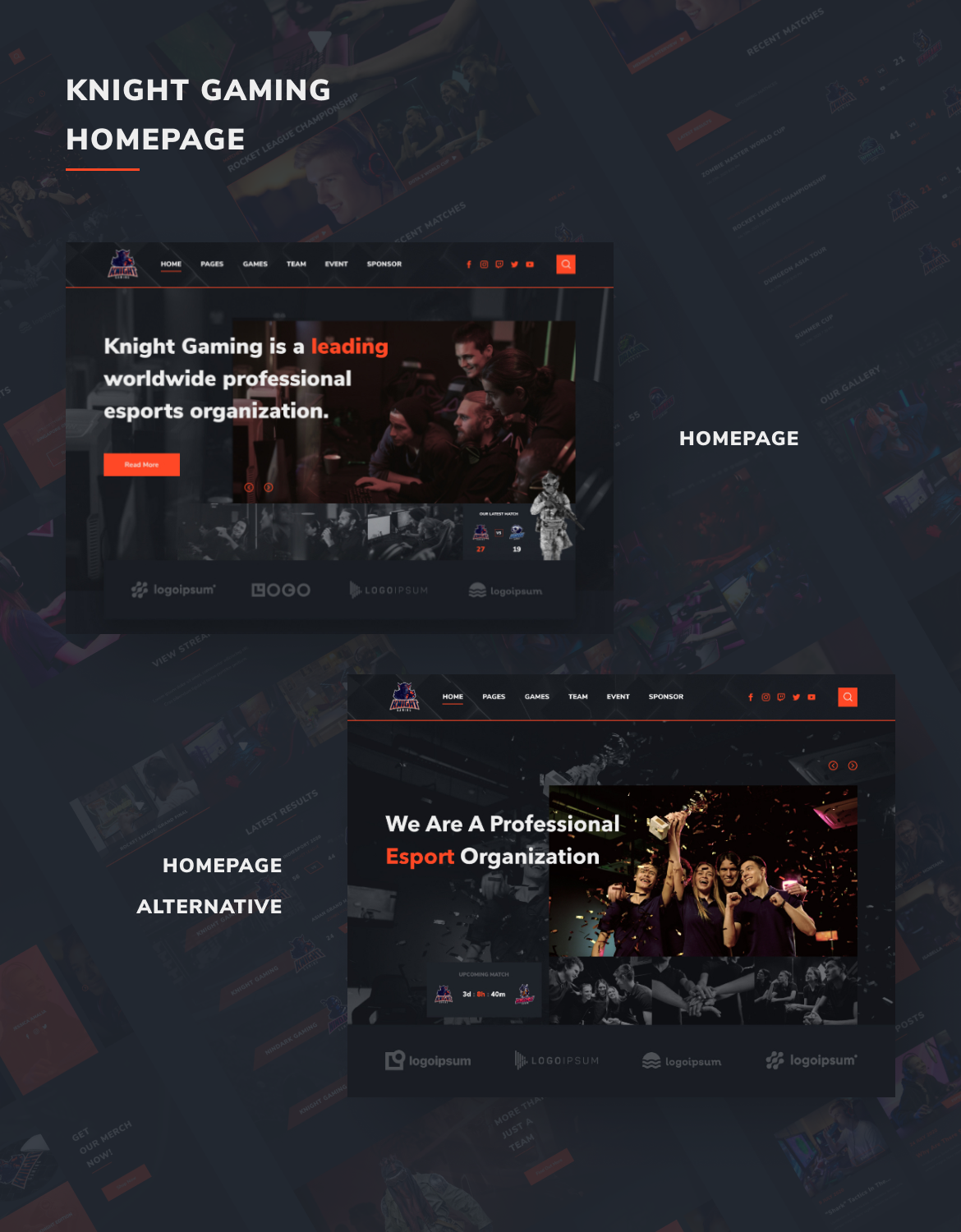 Knight | eSport Web UI Kit for Adobe XD - 1