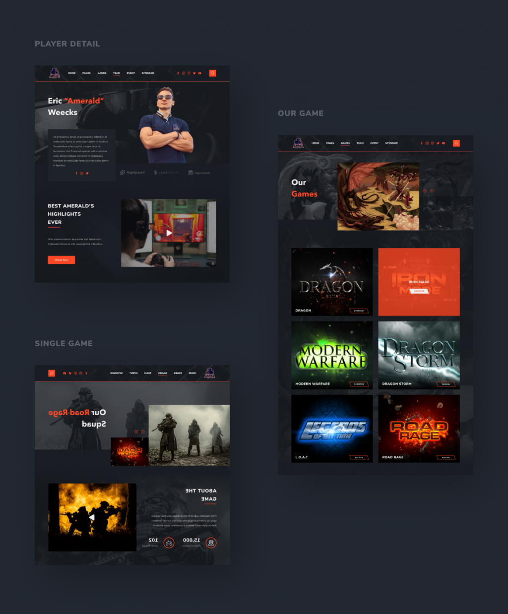 Knight - eSport Website Template - 3