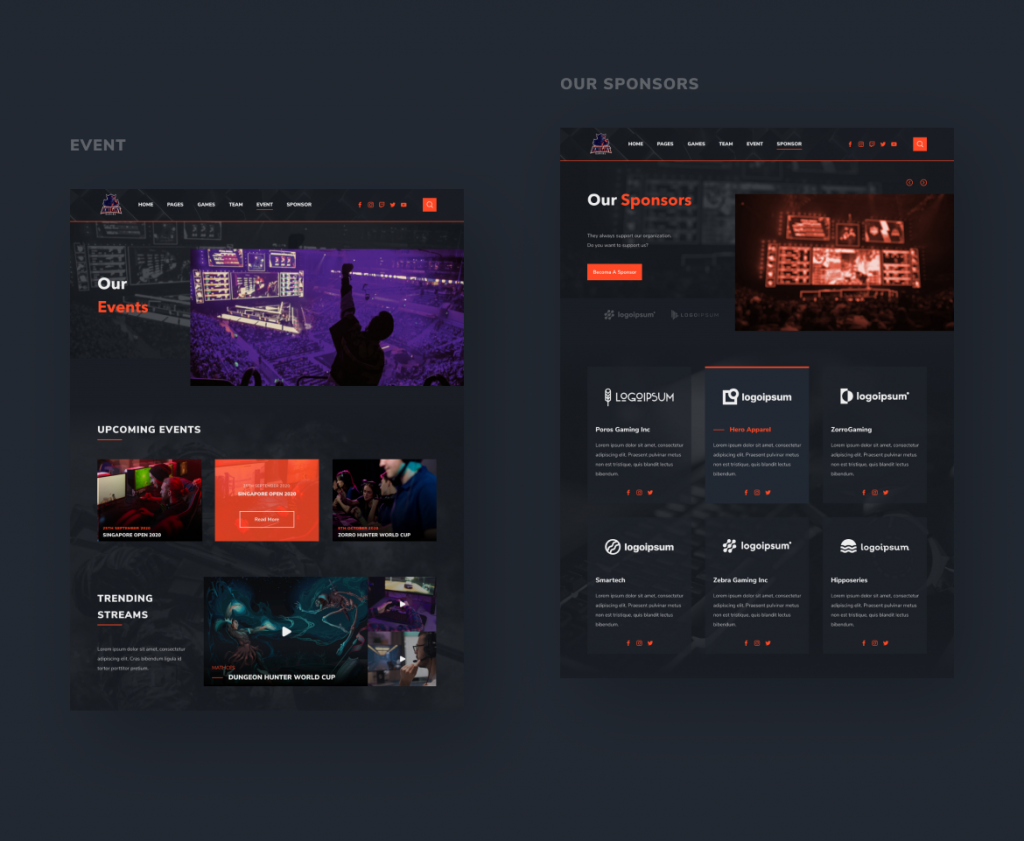 Knight | eSport Web UI Kit for Adobe XD - 4