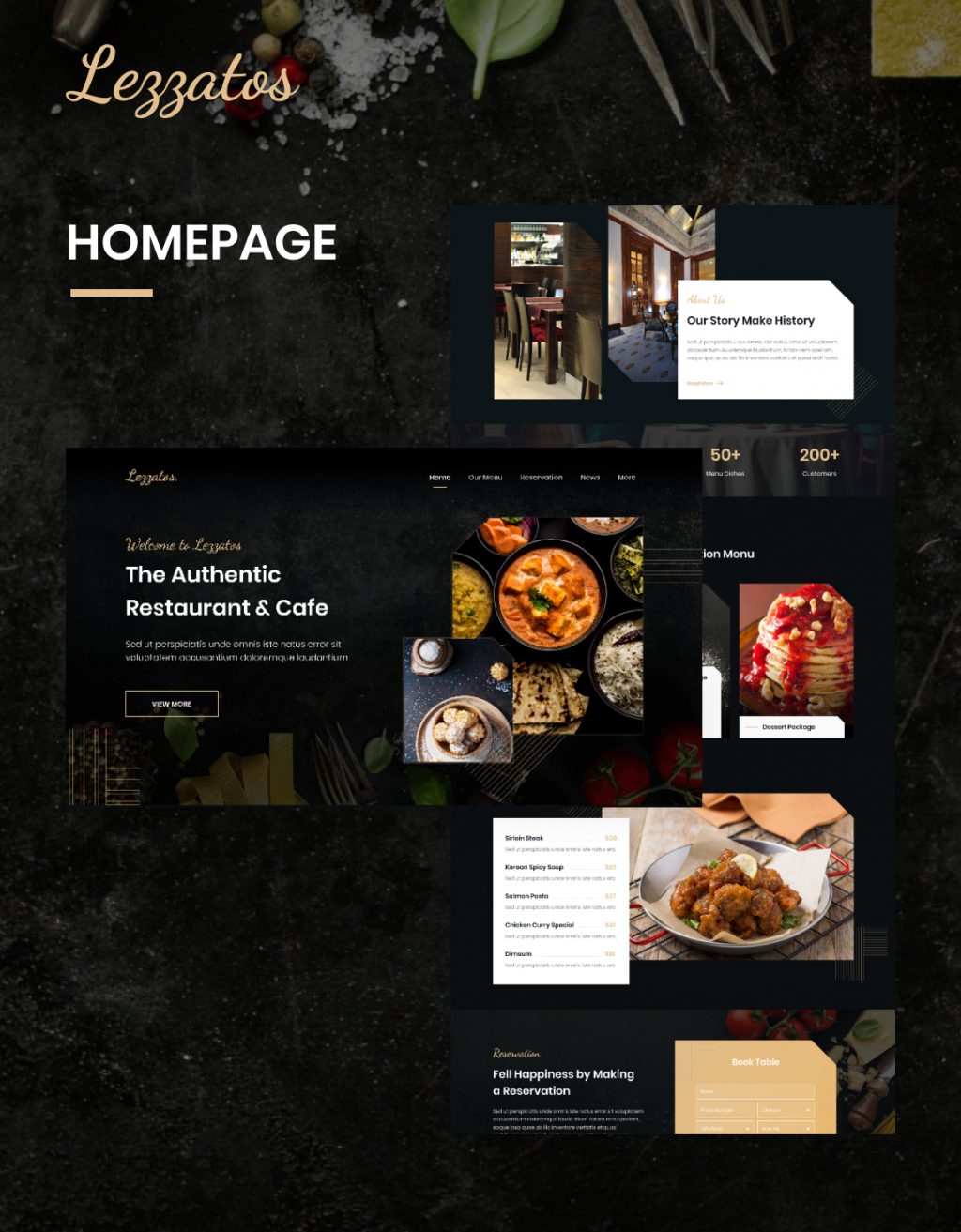 Lezzatos | Restaurant and Cafe for Adobe XD - 1